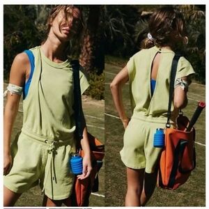 Free People Movement Throw And Go Shortsie -romper Key Lime Small,large